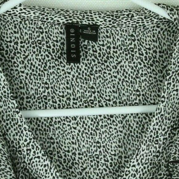 Sioni Top Leopard Print Ruffles Sleeveless Womens small - Picture 10 of 12